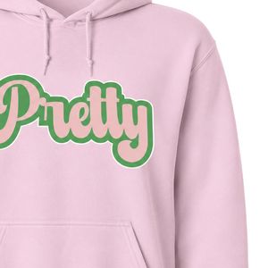 เสื้อฮู้ดดี้ลายกราฟิกสีชมพูสวยๆ ดีไซน์ตัวอักษรสีเขียว ผ้าฝ้ายฟลีซ แขนยาว สวมใส่สบายๆ แฟชั่นสำหรับผู้หญิง - Product Image 6