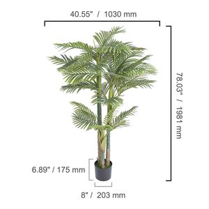 Palma Artificiale di Olio d'Oliva Dorata Alta 6,5 Piedi in PE, Pianta Finta con Protezione Anti-Ribaltamento, Bassa Manutenzione, Aspetto Realistico - Product Image 4