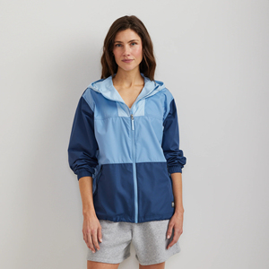 Veste à capuche pour femme, violette, manches longues, en polyester tissé, respirante, style utilitaire, pour le printemps - Product Image 1