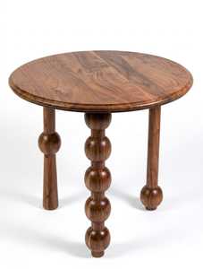 Table basse en bois massif, design rond moderne, finition naturelle, collection de meubles pour salon - Product Image 2