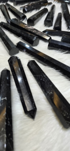 Vente en gros de tourmaline noire de qualité supérieure tour en cristal sculpté obélisque poli décoration Feng Shui pierre précieuse guérison de l'amour - Product Image 3