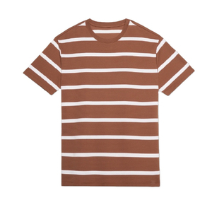 Camiseta de Hombre a Rayas 100% Algodón de la Mejor Calidad, Diseño Personalizable con Logotipo Impreso, Manga Corta, Corte Ajustado, Cuello Redondo - Product Image 3
