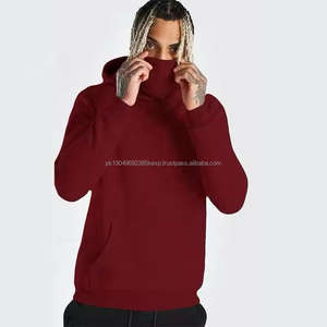 Hot Selling Men's Acid Washed <b>Hoodie</b> Heavy Cotton Balaclava with Full Zip Masked Zipper Solid Pattern Winter <b>Ninja</b> Hooded Coat - Product Image 6