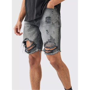 Shorts cargo en denim de qualité supérieure, mode estivale streetwear, 6 poches, shorts en jean cargo, shorts en denim respirant, prix abordable - Product Image 1