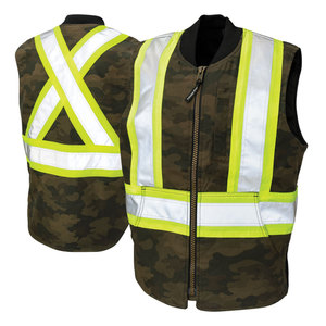 Hi Vis Construction Heavy Duty Sleeveless Safety Vest Reflective Security Clothing <b>Worker</b> Camo Printing Vest <b>Jackets</b> - Product Image 4