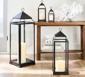 <b>Brass</b> <b>Lantern</b> Candle Holders Set of 4 Mirrored Glass Wedding Home Decoration Durable Metal <b>Lanterns</b> - Product Image 4