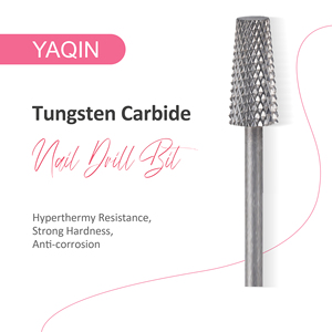 Yaqin <span class=keywords><strong>OEMD</strong></span> ODM Factory 3/32\" Forets à ongles professionnels en carbure de tungstène, coniques, à tête plate, coniques, pour le nettoyage des cuticules - Product Image 1