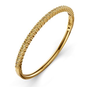 Trendy 14k Gold Made <b>Bangle</b> <b>Bracelet</b> Comes With Brilliant Round Cut Embrace Lemon Yellow Lab Grown Diamond (1 Ct. Tw.) <b>Bracelet</b> - Product Image 5