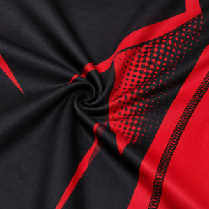 Chemise à manches longues pour homme, protection anti-UV, imprimé abstrait noir et rouge, séchage rapide, polyester, pour adultes - Product Image 6