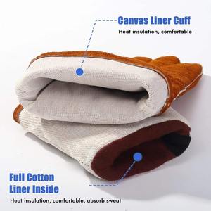Leather Working OEM Gloves Construction Welding Gloves Heat Resistant Cowhide Welding Gloves for Adults - Product Image 4