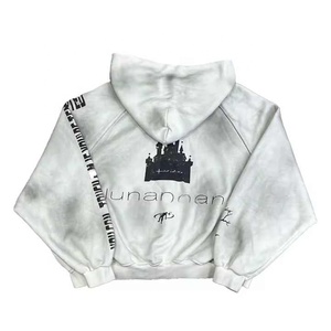 Sudadera con Capucha para Hombre, Estilo Urbano, Tendencia 2024, Corte Holgado, Forro Polar, Diseño Sólido, Cuello con Capucha, Estampado Digital, Cierre de Cremallera, Invierno - Product Image 2