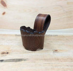 Corne à boire artisanale en cuir de conception animale de style nautique avec corne polie en option Souvenir d'artisanat naturel - Product Image 5