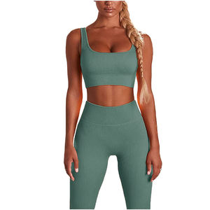 Sujetador deportivo de alto soporte para mujer al por mayor, sujetador de yoga cómodo color nude con doble tirante, ligero y transpirable - Product Image 2