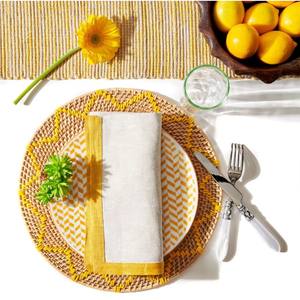 Set de table en rotin tressé classique en zigzag, écologique, de haute qualité, diamètre 400 mm, durable, tissé à la main, couleur personnalisable, le meilleur - Product Image 6