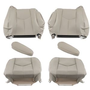 Set di Coprisedili Anteriori in Ecopelle di Lusso, Colore Beige Chiaro, Misura Personalizzata per Chevy Tahoe GMC Yukon 2003 2005 2006 - Product Image 1