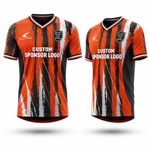 Conjunto de Camisetas de Fútbol Personalizadas al por Mayor para Hombre, Blancas y Negras, Sublimadas, de Manga Corta, que Absorben la Humedad, para Todas las Temporadas, Uniforme de Equipo para Adultos - Product Image 1