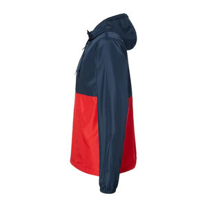 <b>Men's</b> Hooded Color Blocking Windproof <b>Jacket</b> <b>Half</b> <b>Zip</b> Front Pocket Regular Fit Casual Style Polyester Material Autumn Wear - Product Image 6