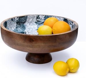 Trusted Manufacturer Premium Wooden Bowl With Enamel Work Stylish Artisan Serving Bowl for Dining <b>Table</b> Kitchen and Home Use - Product Image 1