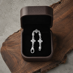 ชุดสร้อยคอและกำไลข้อมือรูปใบโคลเวอร์ประดับเพชรโมอิสซาไนต์สไตล์ฮิปฮอป เครื่องประดับหรูหรา - Product Image 3