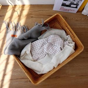 Juego de Cajas de Almacenamiento de Ratán Minimalistas Modernas con Tapa, Organizador Decorativo y Funcional Ecológico para Sala de Estar y Dormitorio, India - Product Image 4