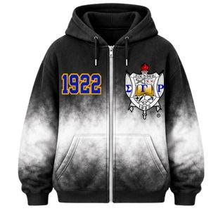 Sudadera con Capucha Oversize para Mujer Sigma Gamma Rho, Color Negro y Blanco, con Letras Griegas Personalizadas, Estilo Casual y Urbano - Product Image 1