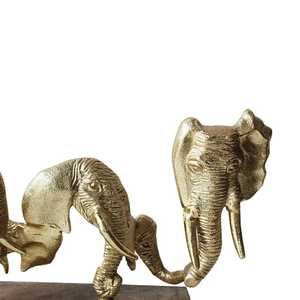 Golden <b>Elephant</b> Sculpture Figurine Handmade Artistic Tabletop <b>Decor</b> Feng Shui Animal Design Living Room Decoration - Product Image 3