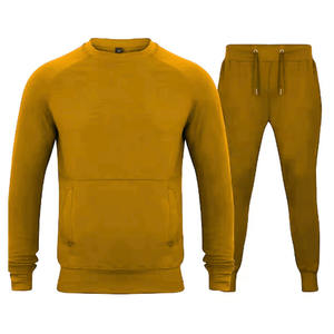 Survêtement pour homme, uni, respirant, 100% polyester, manches longues, col rond, cordon de serrage, taille élastique, impression de logo personnalisée - Product Image 2