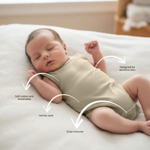 Body sin Mangas Transpirable para Bebé, Ropa de Algodón para Bebé, Agradable al Tacto - Product Image 3