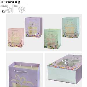 Bolsa de Regalo de Papel Promocional, Paquete de 12 Unidades para Regalos, Paquete de Obsequio Ideal - Product Image 1