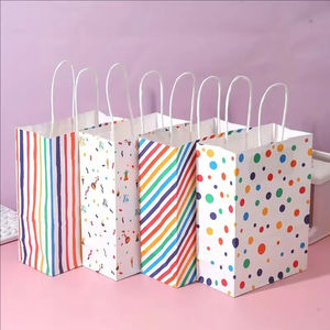 Bolsas de Papel Reciclado Promocionales con Asa, Impresión Offset Personalizada para Envasado de Alimentos en Supermercados, Proveedor Mayorista - Product Image 1