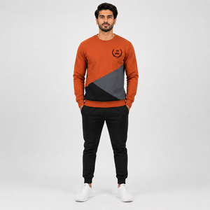 Construction légère Coupe athlétique confortable Détails côtelés Sweat-shirt de sport pour homme Tissu respirant en polyester et coton - Product Image 1
