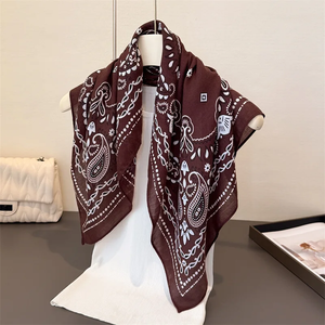 Paisley Print Cotton Feel Headscarf Spring Autumn Warm <b>Scarves</b> Neck Women Fashion Decoration Soft Foulard Bandana Winter 65*65cm - Product Image 5