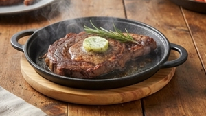 Plato de Hierro Fundido con Base Redonda de Madera y Acabado Rústico, Ideal para Servir y Cocinar Comida Deliciosa, Utensilio de Cocina - Product Image 6