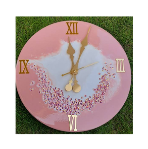 Round Shape Resin <b>Wall</b> <b>Clock</b> for Home and Office Decor Quartz Battery Powered Antique Style Modern Design - Product Image 2
