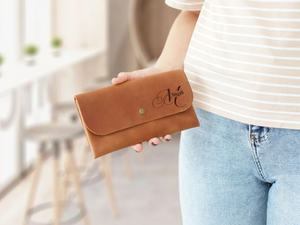 <b>Clutch</b> Leather for Women Personalized Gifts Custom <b>Wallet</b> Bridesmaid Gift Engraved Wristlet Long LSW-0073 - Product Image 4