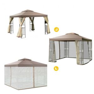 Gazebo da Esterno 3x3 Metri Senza Viti, Tenda a Baldacchino Resistente con Stile Pergola - Product Image 5