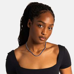 Collier en argent 925 avec chaîne serpent sertie de saphirs, bijou de luxe pour femme, à porter au quotidien - Product Image 2