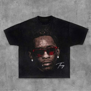 T-shirts pour hommes personnalisés OEM de haute qualité, col rond, en coton tissé, impression sérigraphique, coupe oversize, grammage lourd – Meilleures ventes - Product Image 3