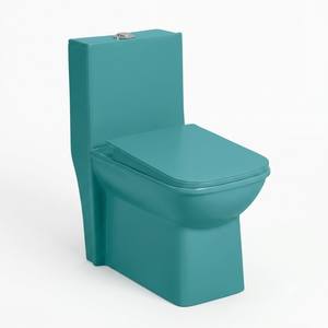 โถสุขภัณฑ์แบบชิ้นเดียวทันสมัย สีเขียวด้าน ระบบชำระล้างแบบ Washdown ฝาปิด PP สำหรับโครงการต่างๆ - Product Image 1