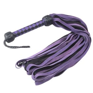Flogger en cuir de vache véritable avec des franges douces et une poignée ergonomique pour jeux BDSM à impact - Product Image 3