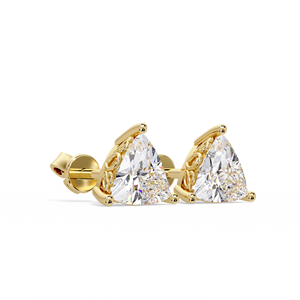 Luxury Screw <b>Back</b> Stud 2.00 Ct Trillion Cut Lab Grown Diamond IGI Certified <b>Earrings</b> 14K Pure Gold Solitaire Studs Fine Jewelry - Product Image 3