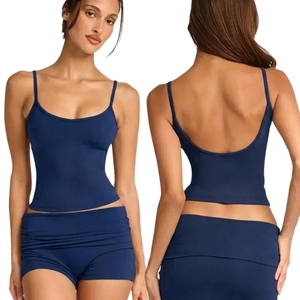 <b>Women's</b> Summer Backless Yoga Tank Top Nylon Spandex Lightweight Breathable Stretch Sports <b>Singlet</b> Soft Basic Fitness Workout Top - Product Image 2
