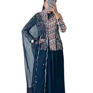 โซน choli Fab แฟนซีผ้าจอร์เจียเทียมคุณภาพสูงงานเรียงลำดับล่าสุดสไตล์ปากีสถาน Saree ผู้ใหญ่ salwar kameez - Product Image 1