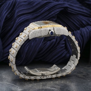 Iced Out Moissanite <b>Watch</b> Two Tone Gold Silver Arabic Dial Hip Hop Jewellery Luxury Bustdown Statement <b>Watch</b> - Product Image 4