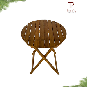 Muebles Bistro Lisa, Estilo Europeo, Muebles de Madera para Exteriores de Vietnam, Juego de Bistro Plegable, Decoración Sostenible para Exteriores - Product Image 1