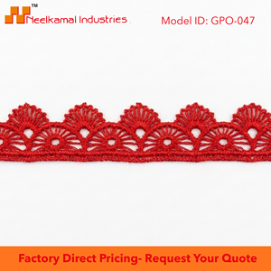 Encaje de Guipur GPO de Lujo Ecológico con Patrón de Abanico Rojo de 15mm, Personalizable, Venta al por Mayor, Accesorios para el Cabello, Decoración del Hogar, Manualidades - Product Image 6