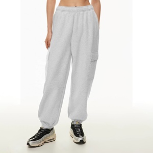 Heavyweight High Winter Fleece Jogging Sweatpants For Women Comfortable Cotton <b>Cargo</b> <b>Pants</b> Drawstring Closure Streetwear Style - Product Image 3