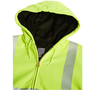 Sweat à capuche haute visibilité avec fermeture éclair, bande réfléchissante de haute qualité, tissu polyester, pull pour homme, vêtements de sécurité réfléchissants ANSI - Product Image 4