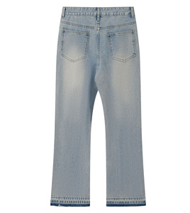 Men High <b>Waist</b> Straight Leg Stonewashed Denim <b>Jeans</b> Casual Midweight Cotton Pants Button Fly Front Style - Product Image 2