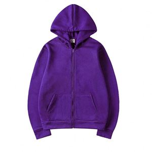 Sudadera con Capucha para Mujer, con Cierre, Color Sólido, Manga Larga, Informal, para Otoño, 100% Algodón Tejido, Transpirable, Sin Forro - Product Image 2